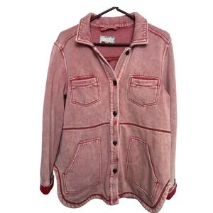 PILCRO & THE LETTERPRESS Red Tie Dye‎ Collared Button Up Shirt Jacket Women's M